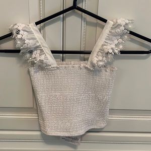 White cropped girls shirt